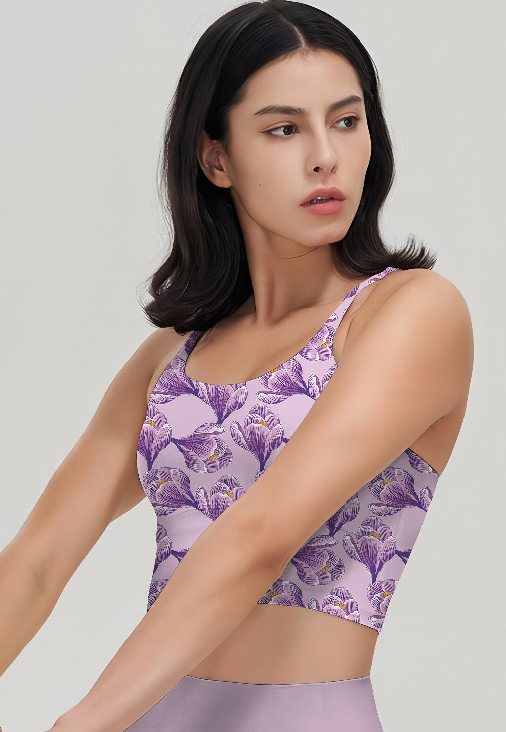 Flower crocus floral purple tank tops