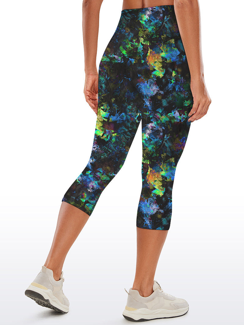 Fantasy colorful night flowers capris