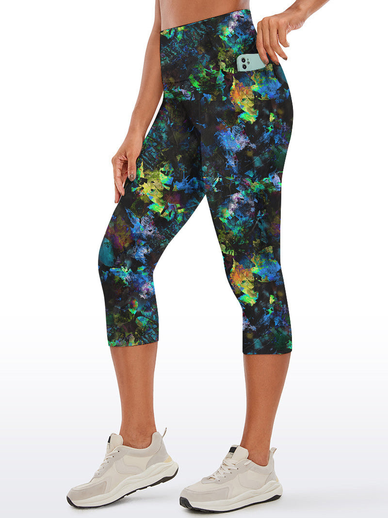 Fantasy colorful night flowers capris