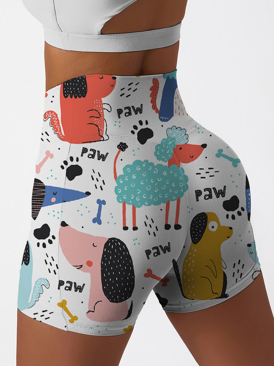 Animal cartoon dog sheep print shorts