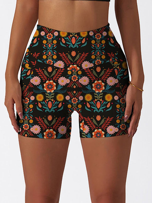 Flower colorful leaves design shorts