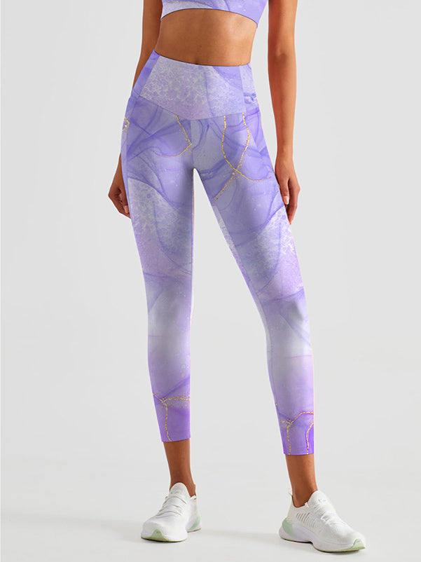 Purple gilt water ripple leggings