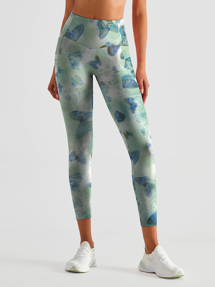 Animal green vague butterfly leggings