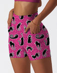 Animal carton cute black cat shorts