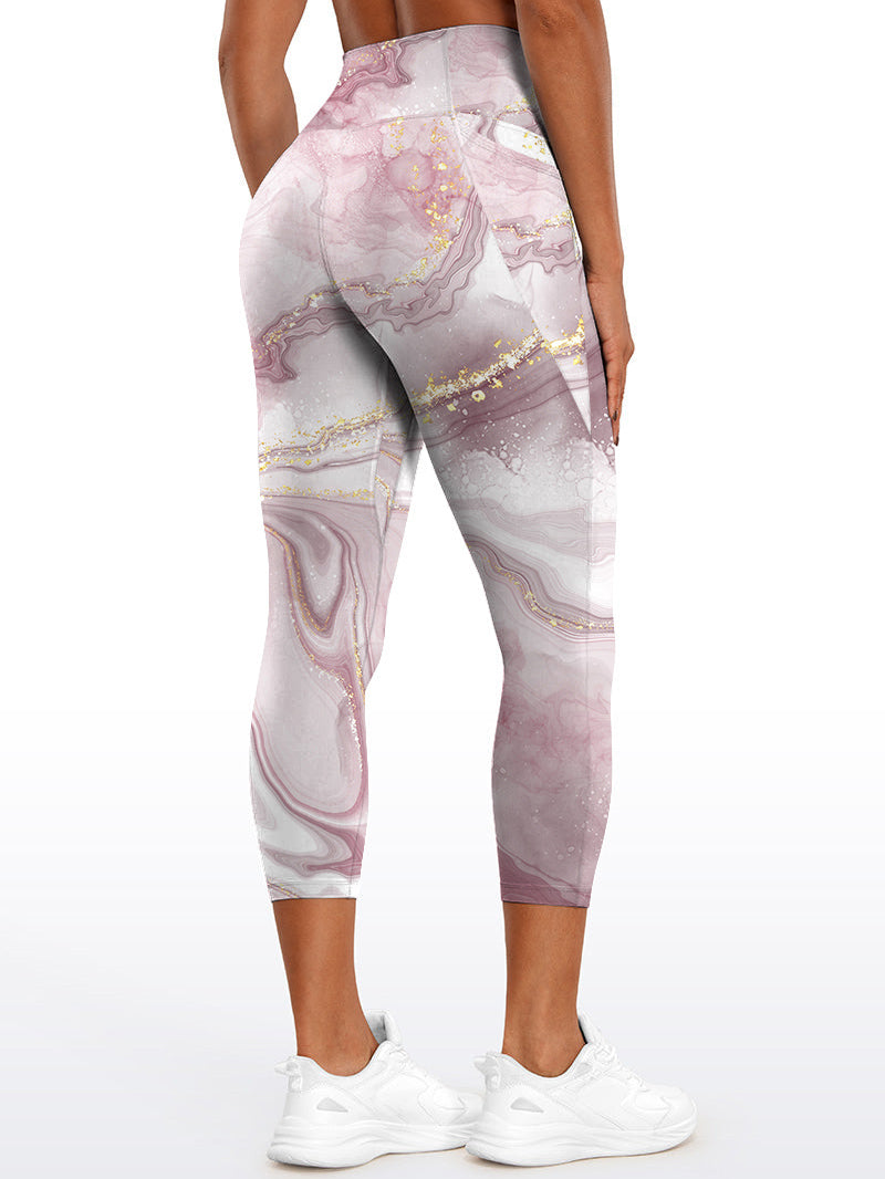 Gilt water ripple marble dark red leggings