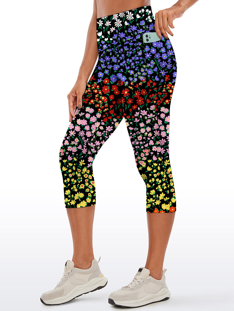 Flower colorful ditsy floral patchwork capris