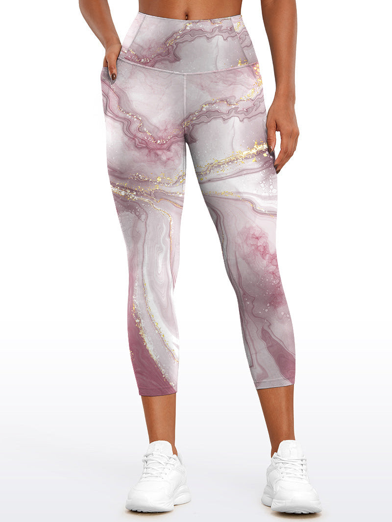 Gilt water ripple marble dark red leggings