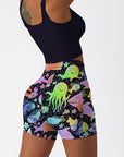 Ocean fish octopus color fluorescent shorts