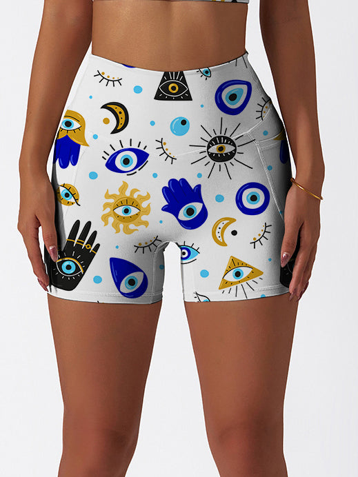 Evil eye print design shorts