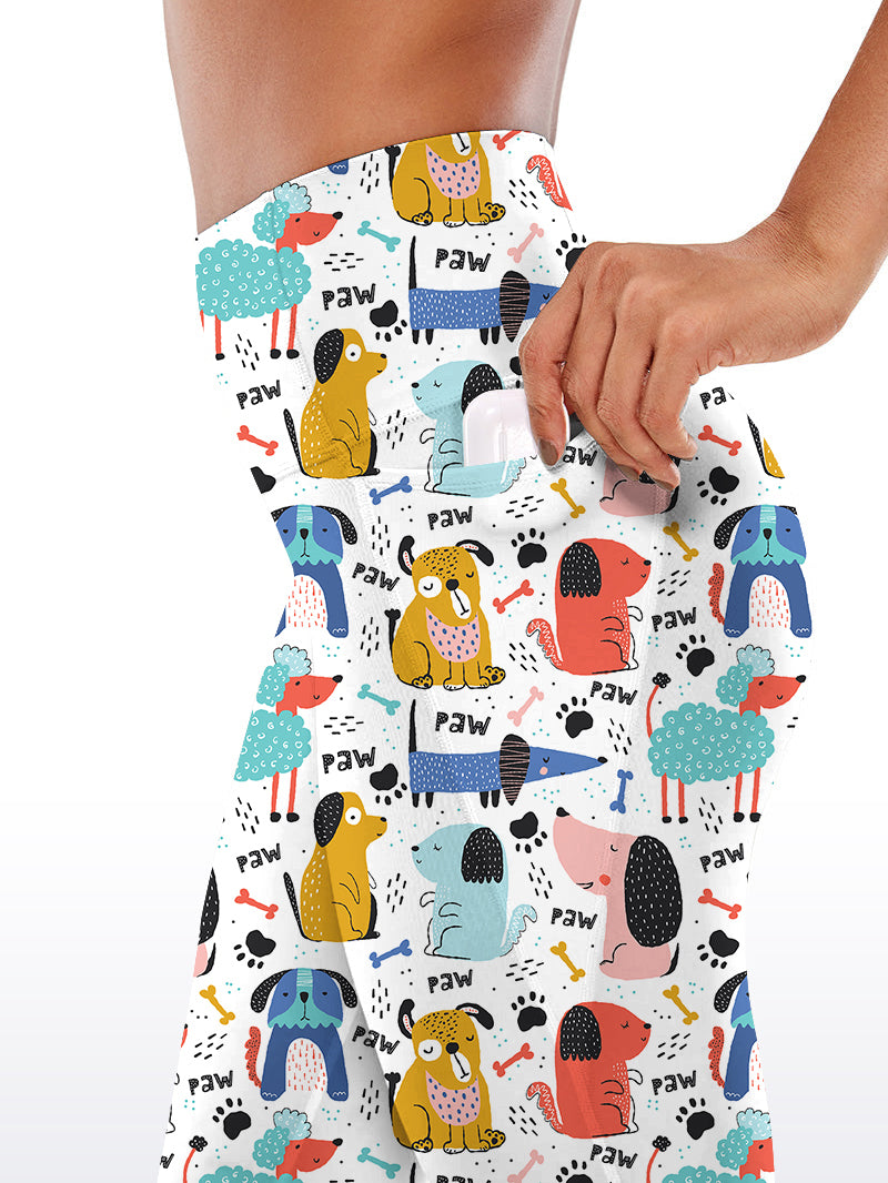 Animal cartoon dog sheep print capris