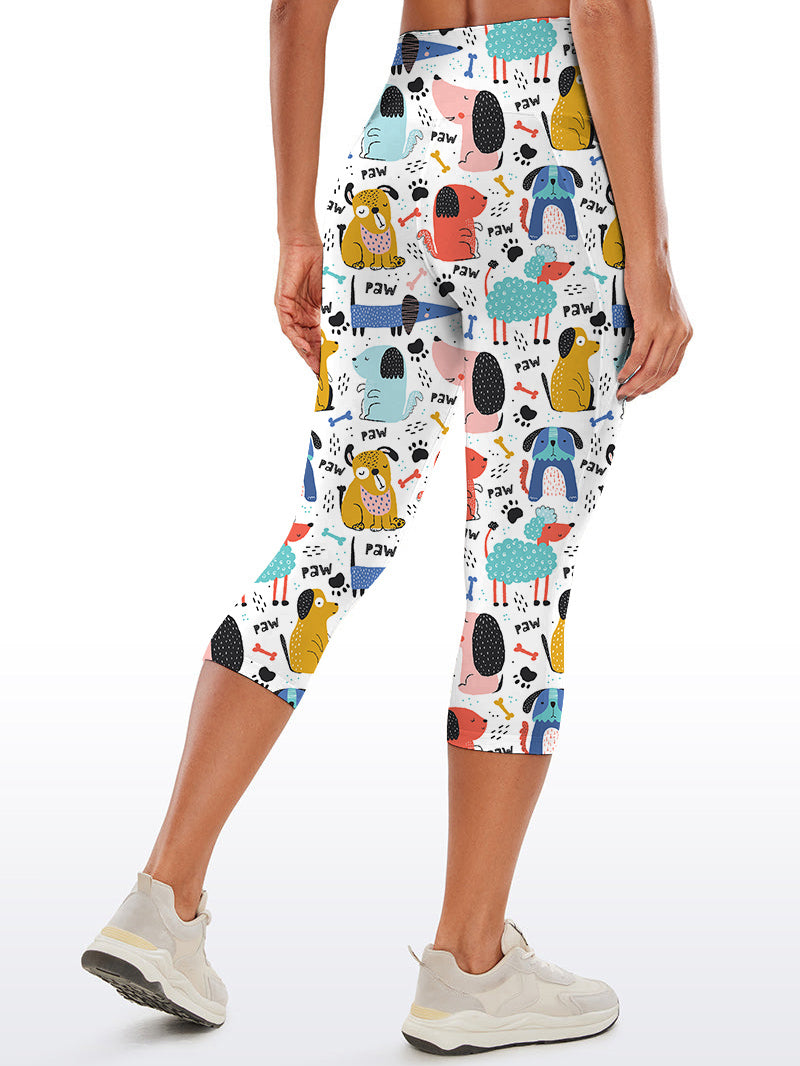 Animal cartoon dog sheep print capris