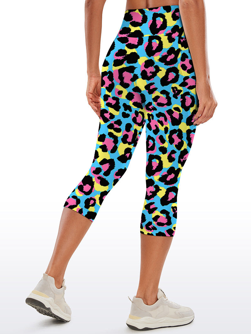 Animal bright colorful leopard pattern doodles capris