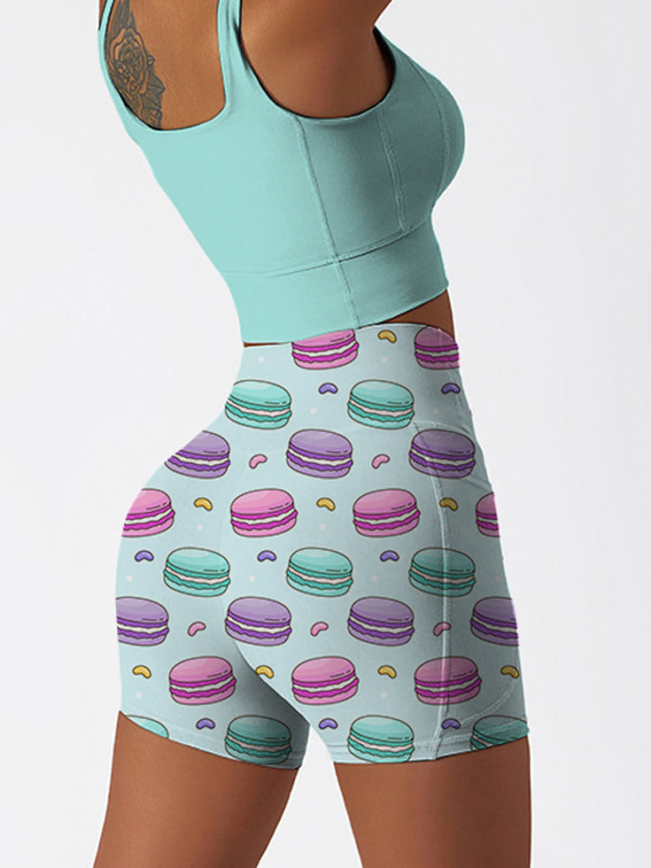 Candy macaron pastel color pattern shorts