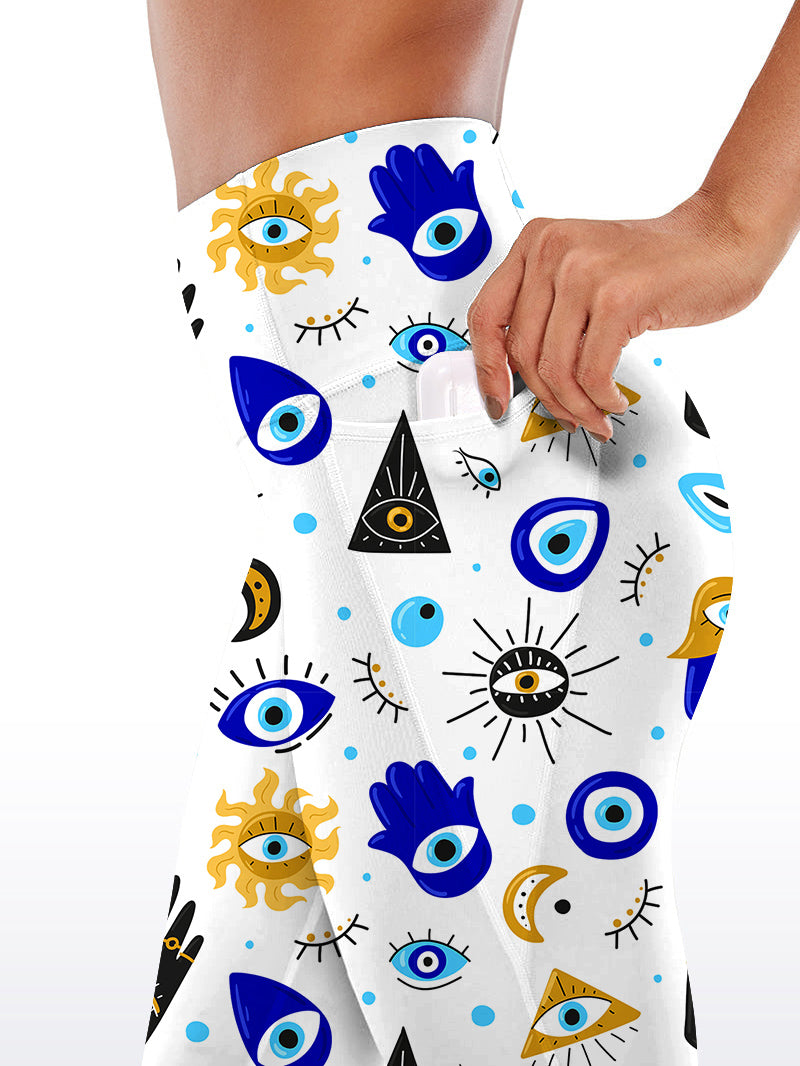 Evil eye print design capris
