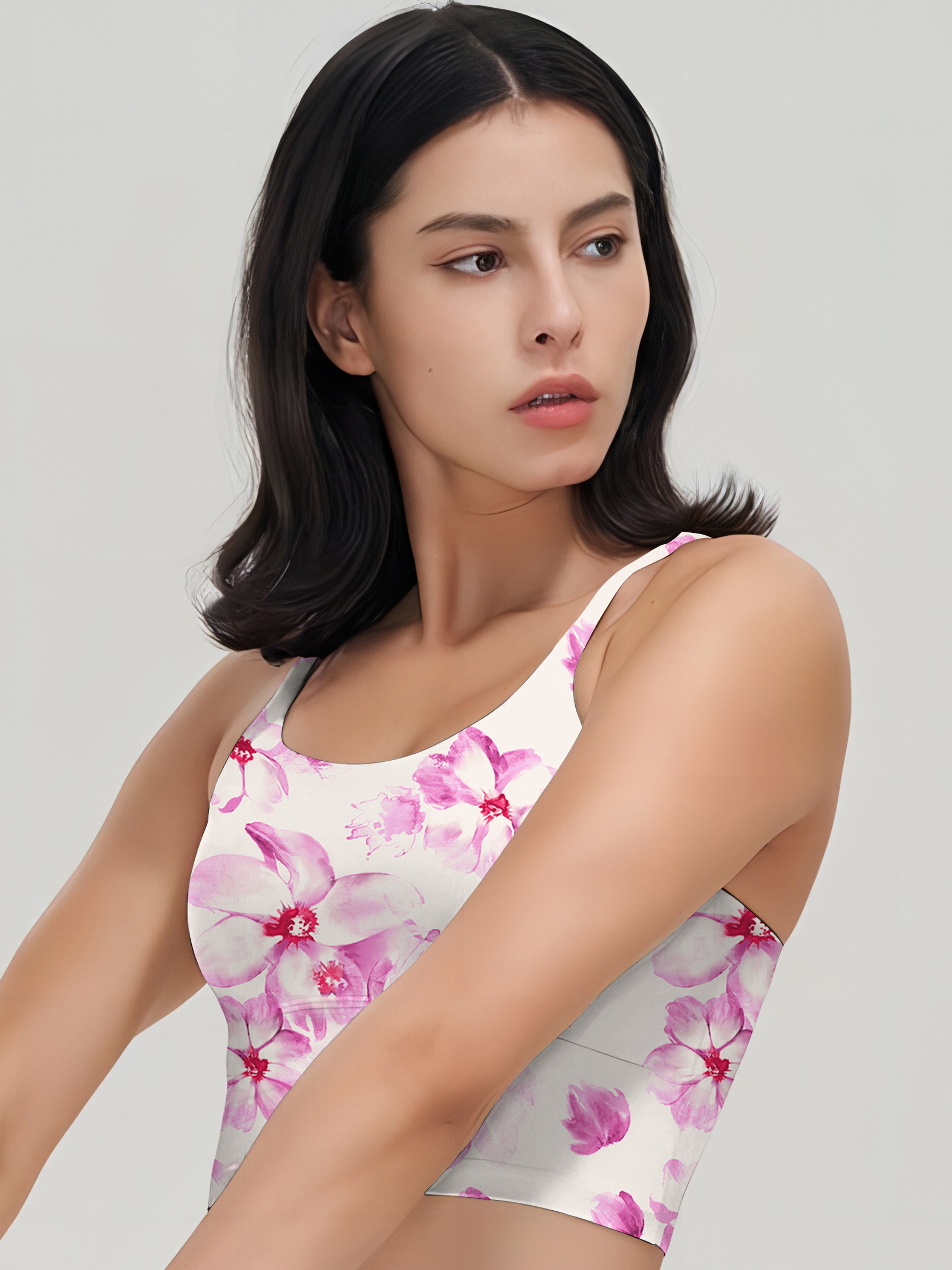 Flower peach blossom light pink tank tops