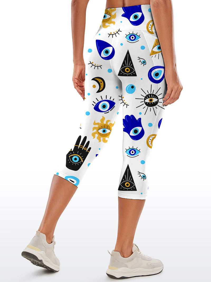 Evil eye print design capris