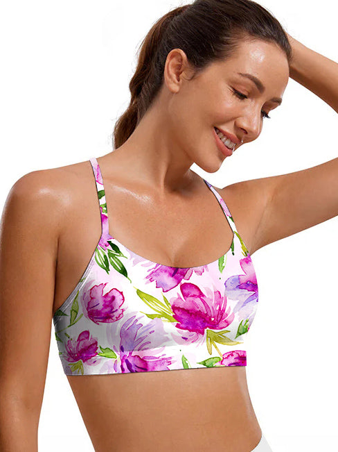 Flower colorful watercolor hibiscus tank tops