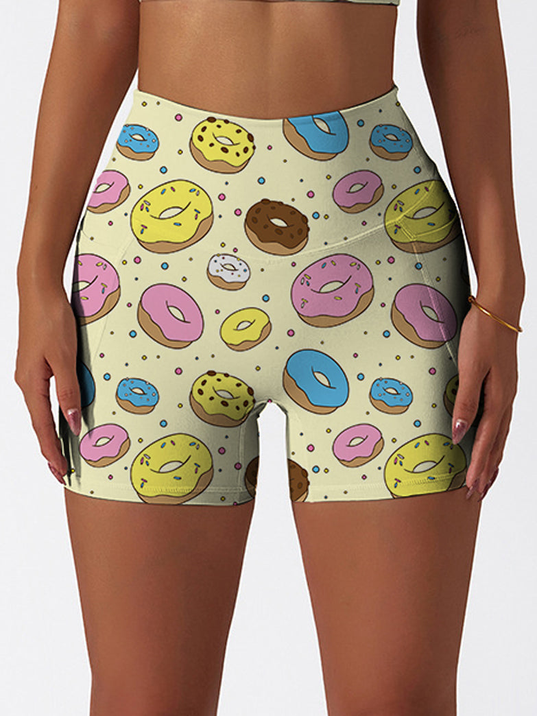 Cartoon hand drawn colored donuts shorts