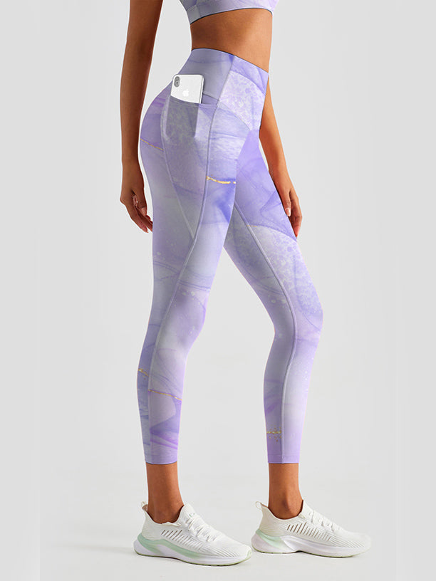 Purple gilt water ripple leggings