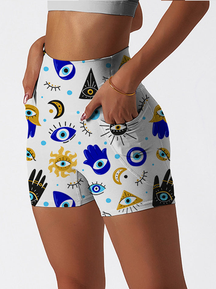 Evil eye print design shorts