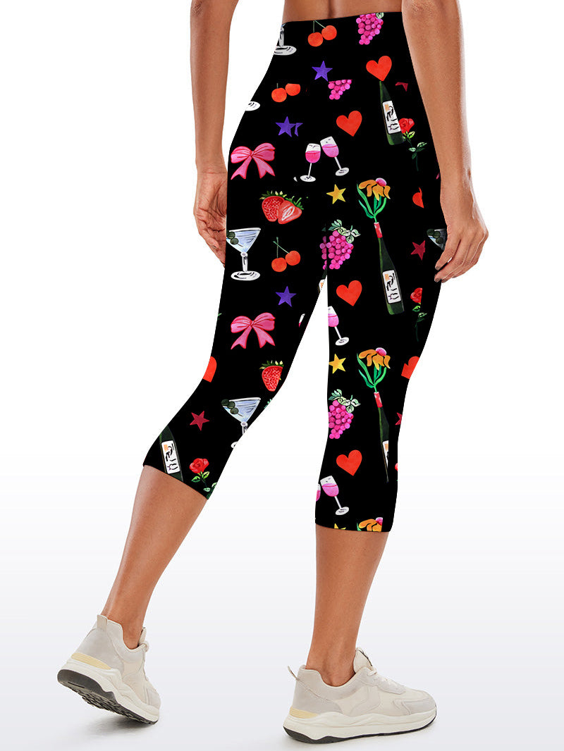 Cartoon hand drawn wine glass heart shape capris