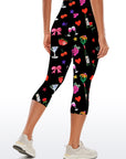 Cartoon hand drawn wine glass heart shape capris