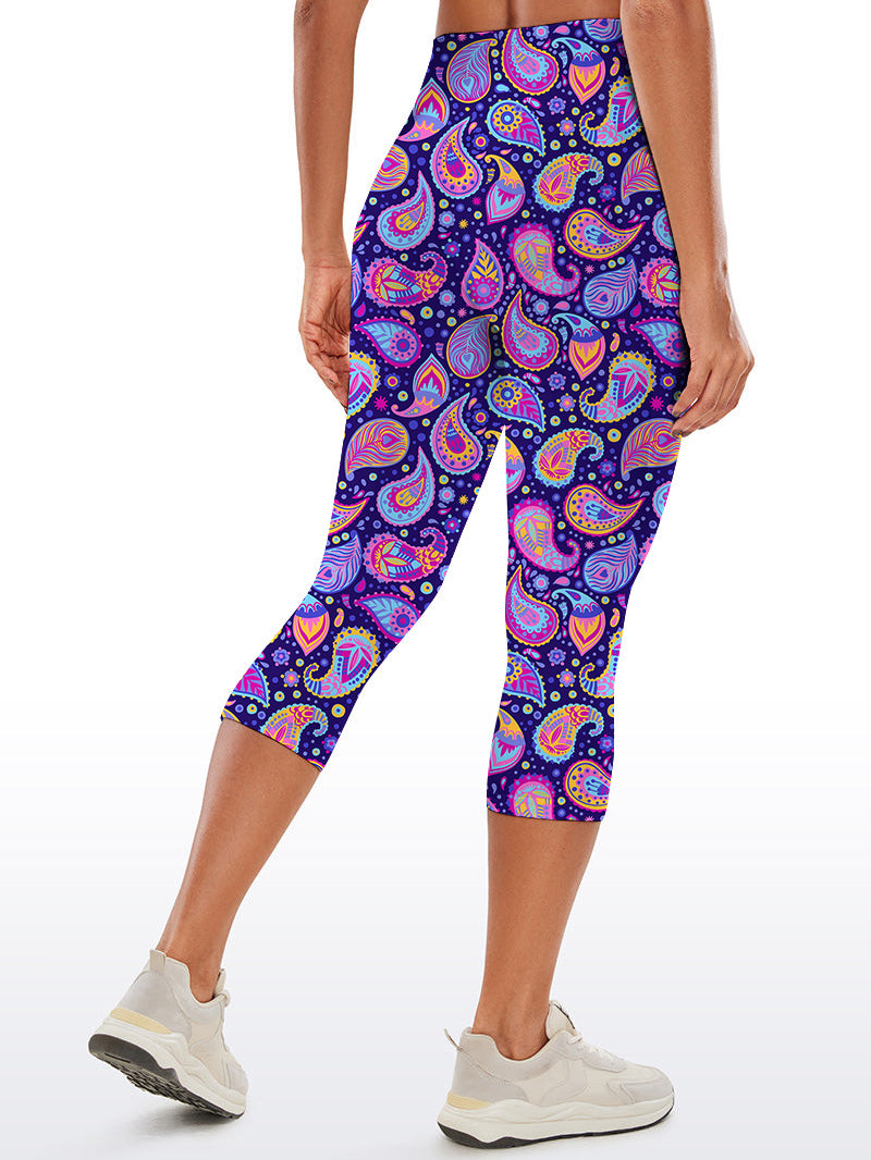 Purple paisley print design capris