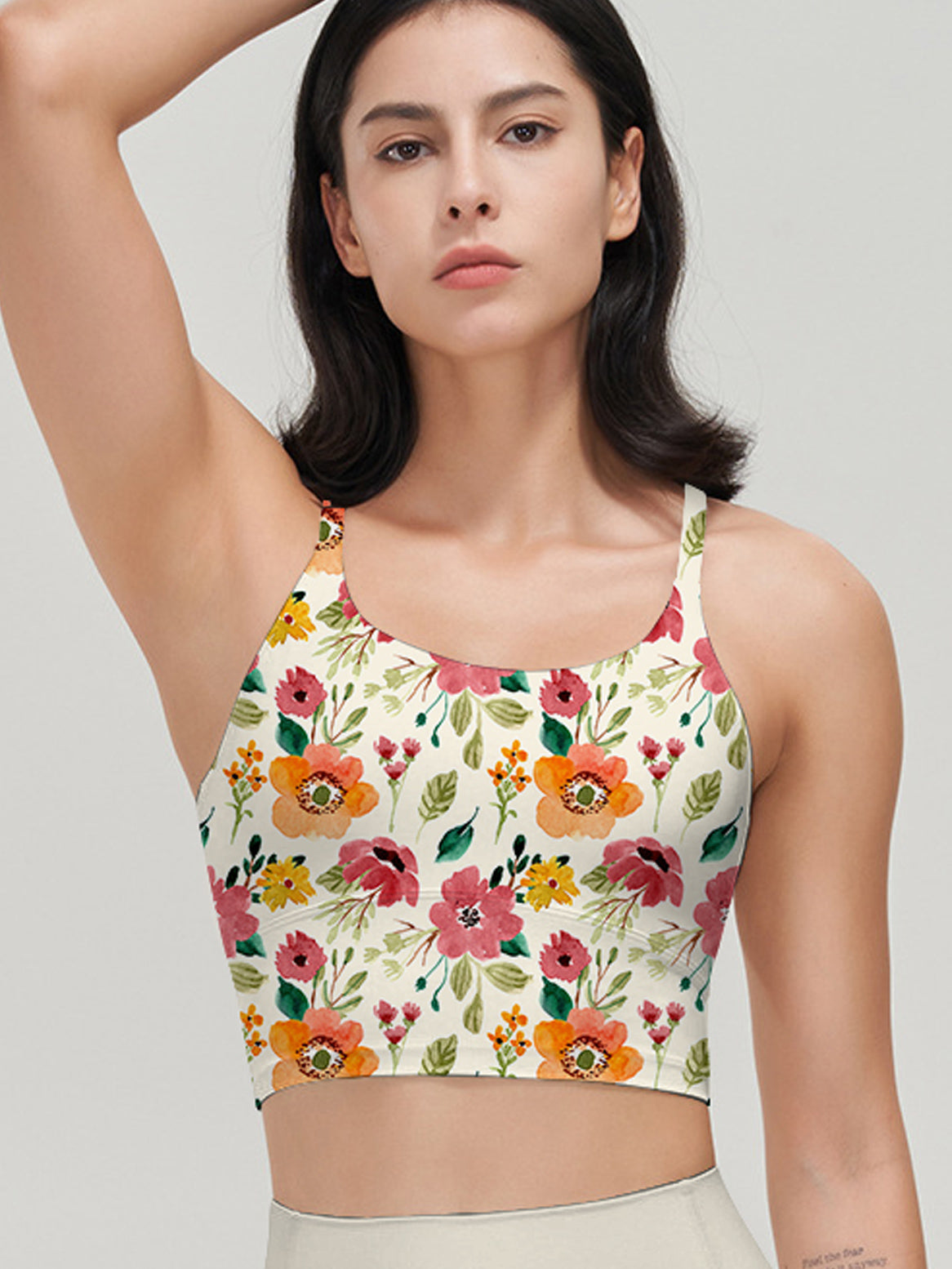 Flower watercolor pink and orange hibiscus tank tops