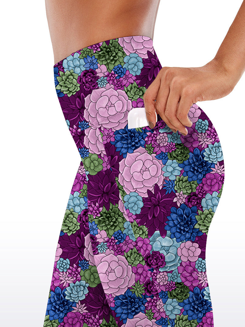 Colorful succulent flower capris