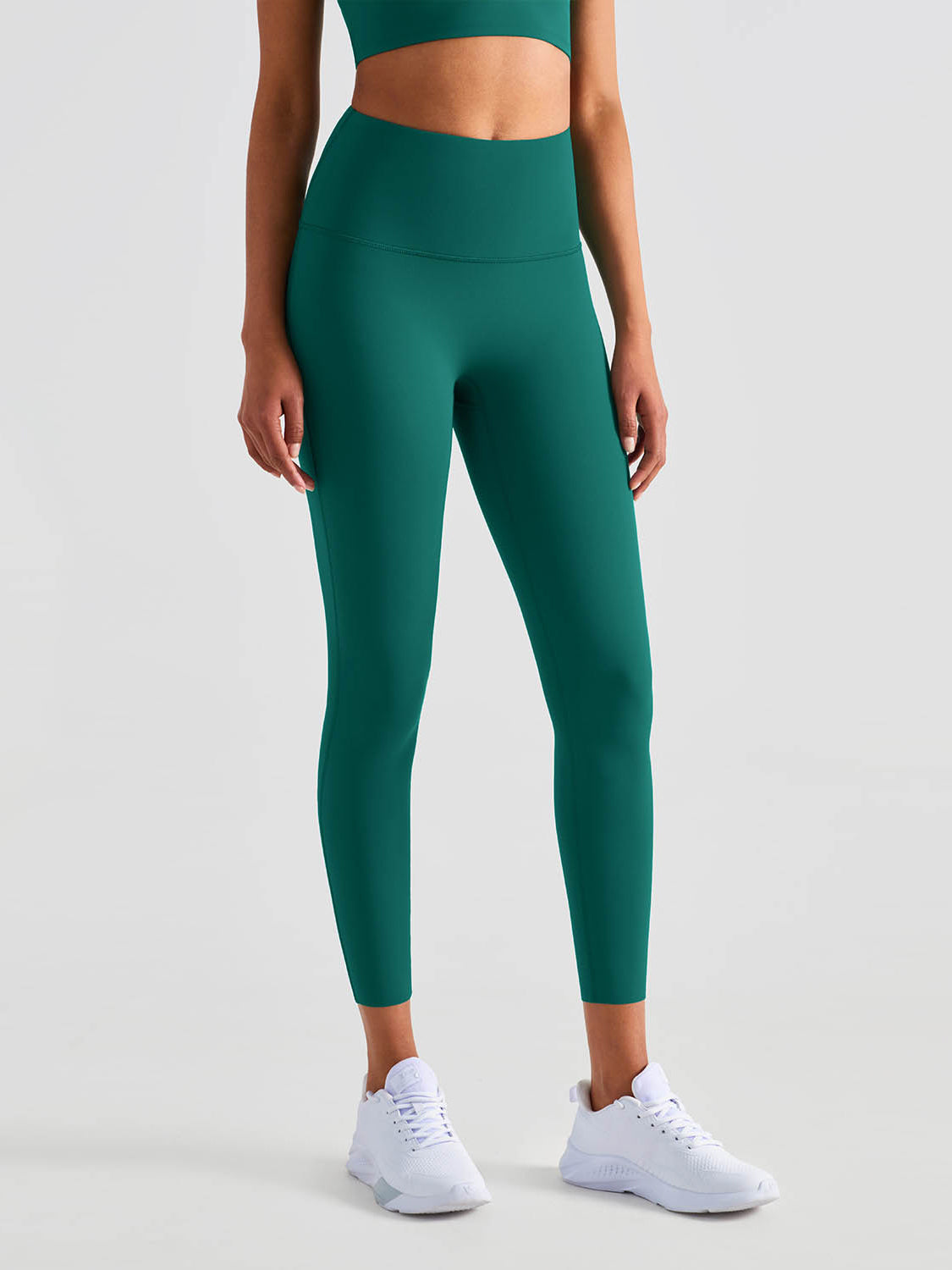 Basic peach buttock naked ultra-high waist hip lift green leggings