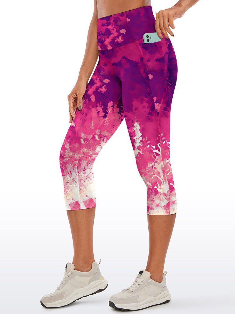 Flower watercolor psychedelic violet capris