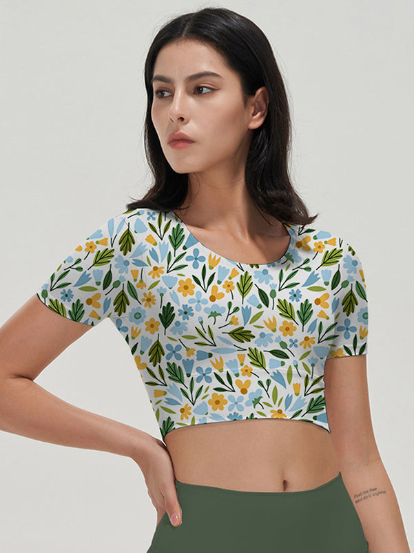 Flower green wildflower short sleeves