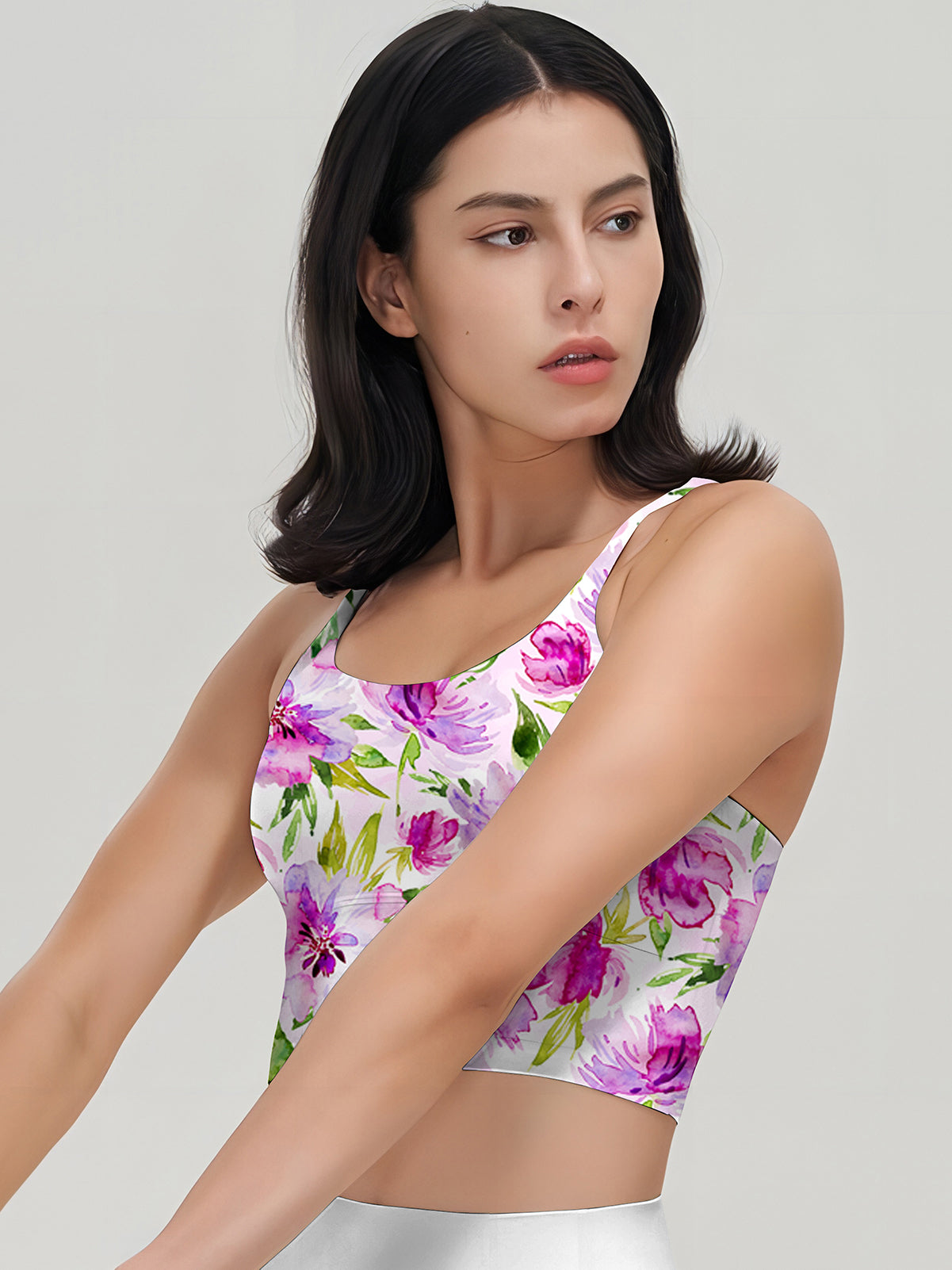 Flower colorful watercolor hibiscus tank tops