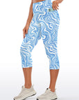Liquid blue swirl water ripple capris
