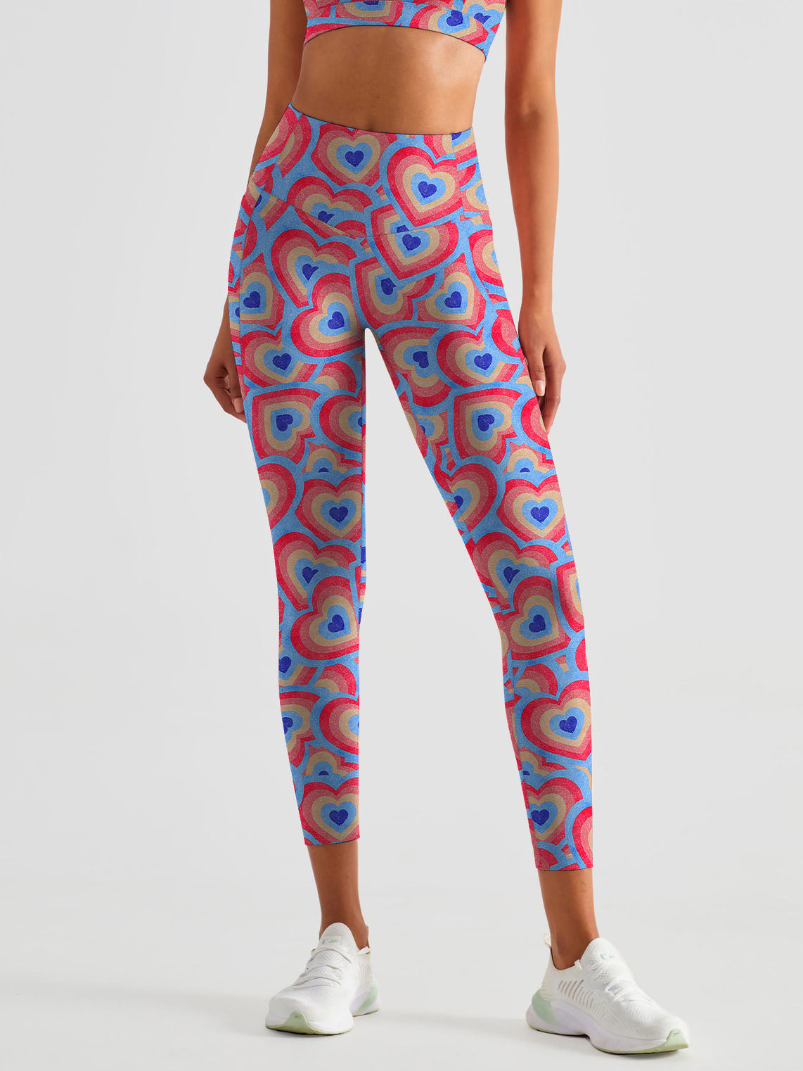 Love rainbow heart shape leggings