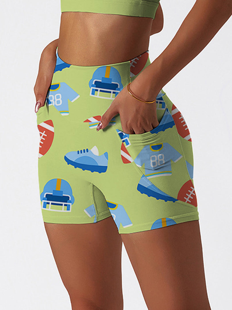 Cartoon rugby jersey printed shorts