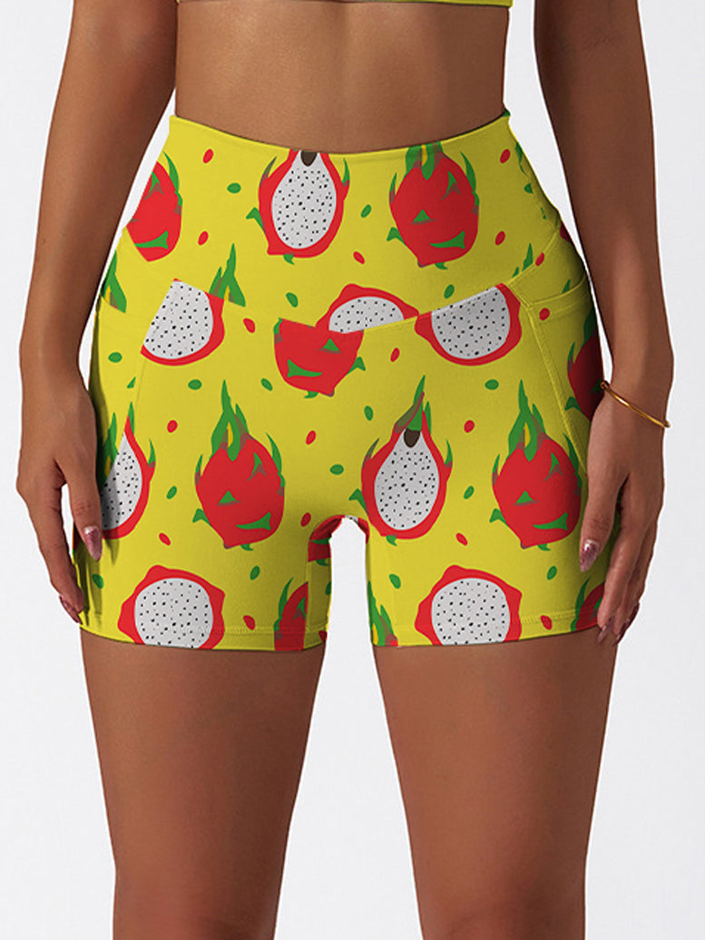 Fruit red pitaya yellow shorts