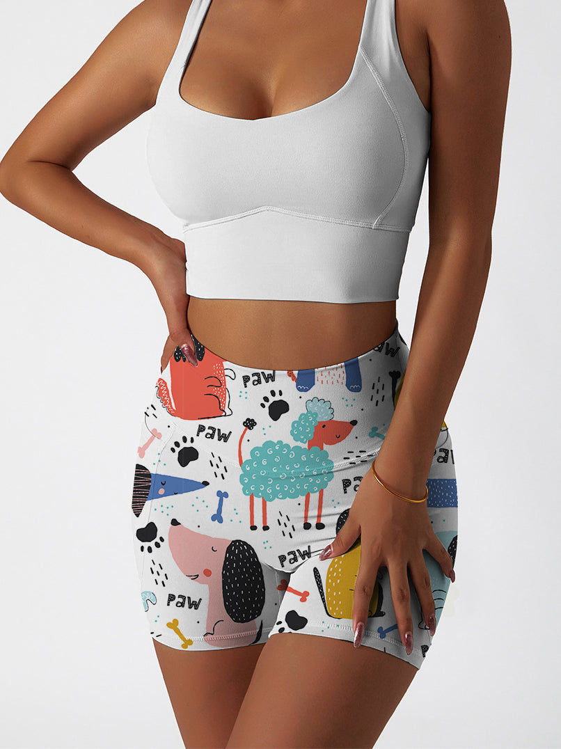 Animal cartoon dog sheep print shorts