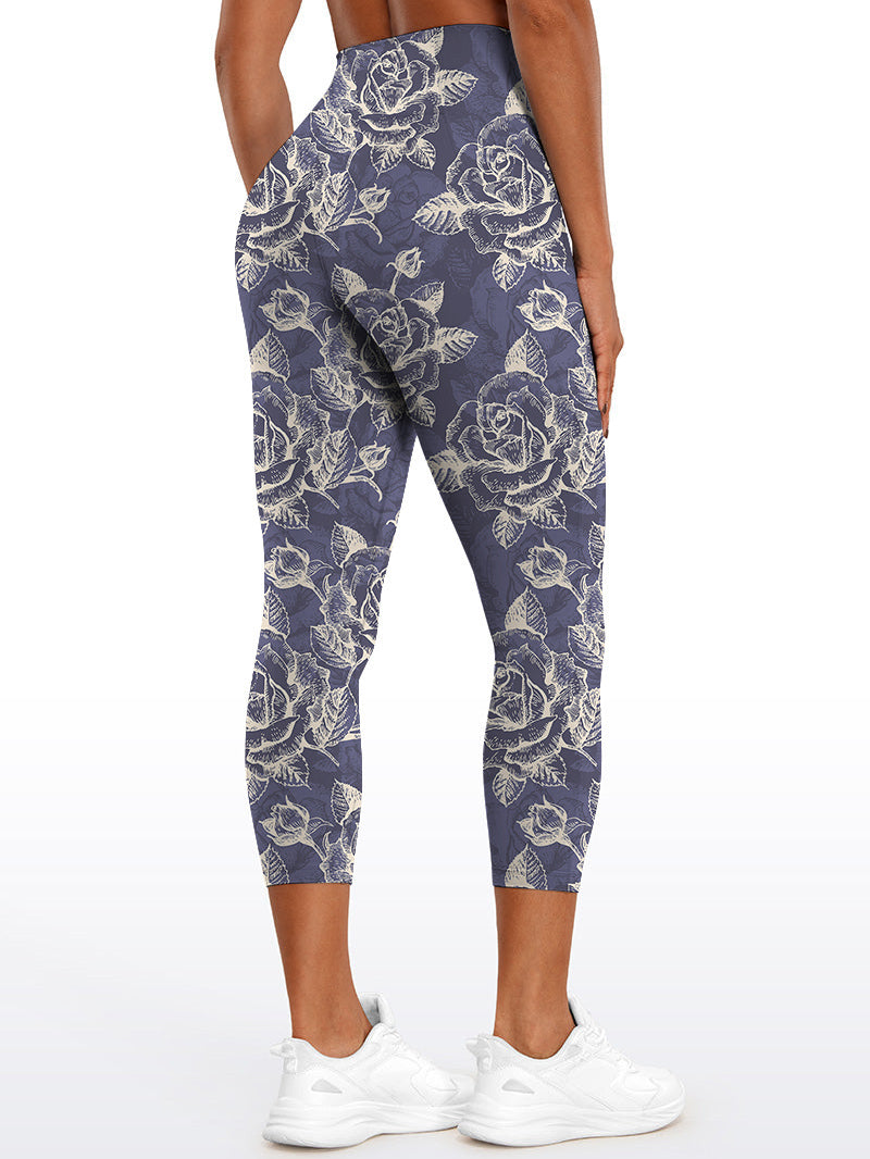 Flowers hand drawn sketch rose blackberry purple leggings