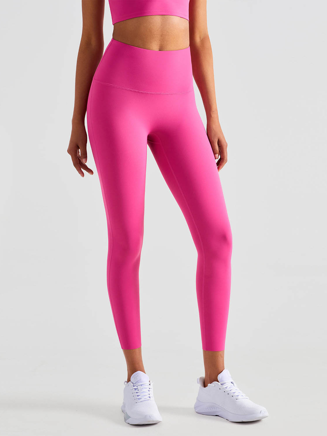 Basic peach buttock naked traceless pink leggings