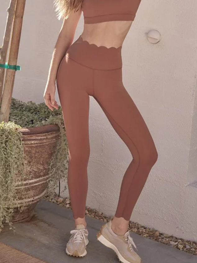 Basic nude waistband lace leggings