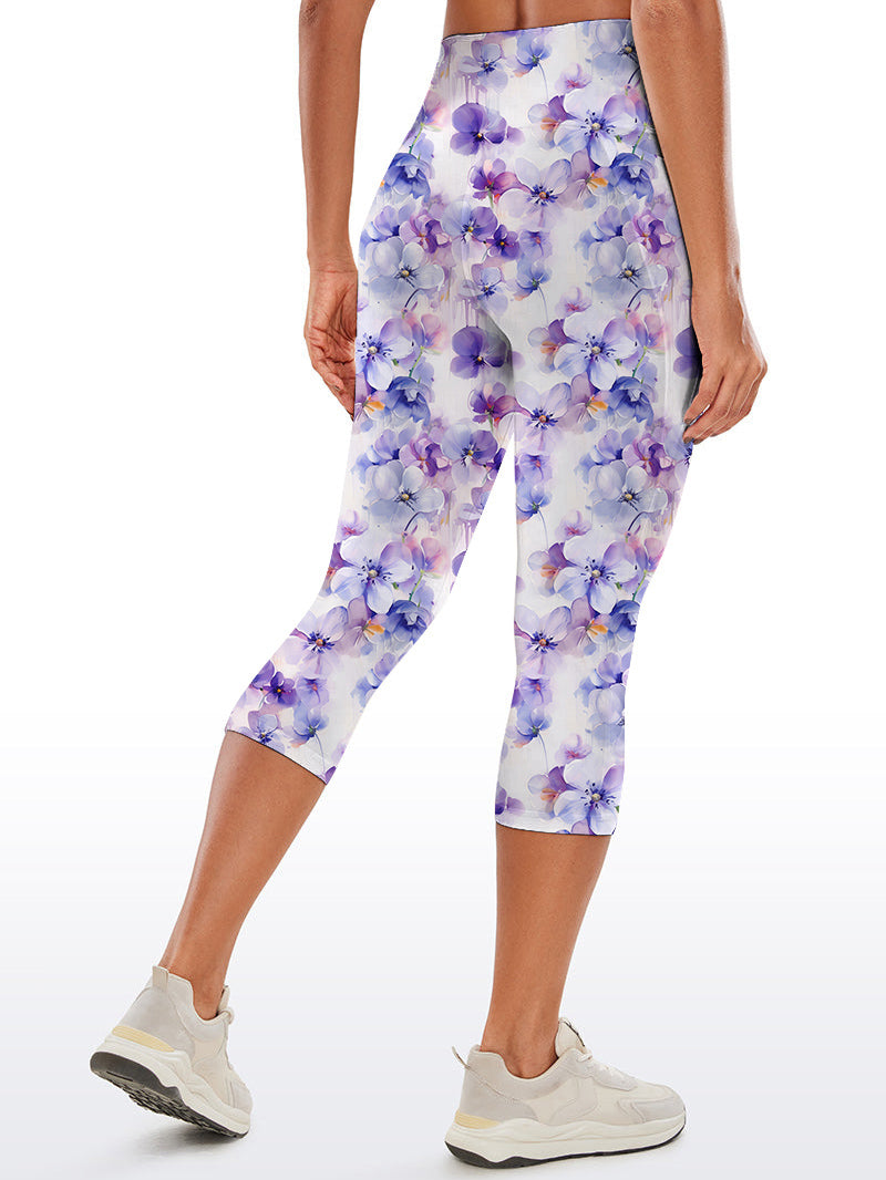 Flower watercolor violets purple capris