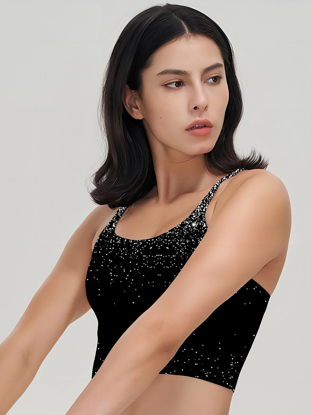 Black light glitter tank tops