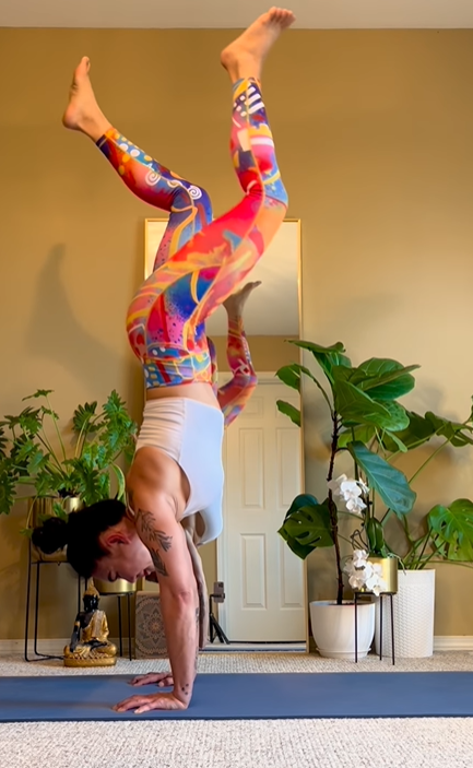 Geometric color block print leggings