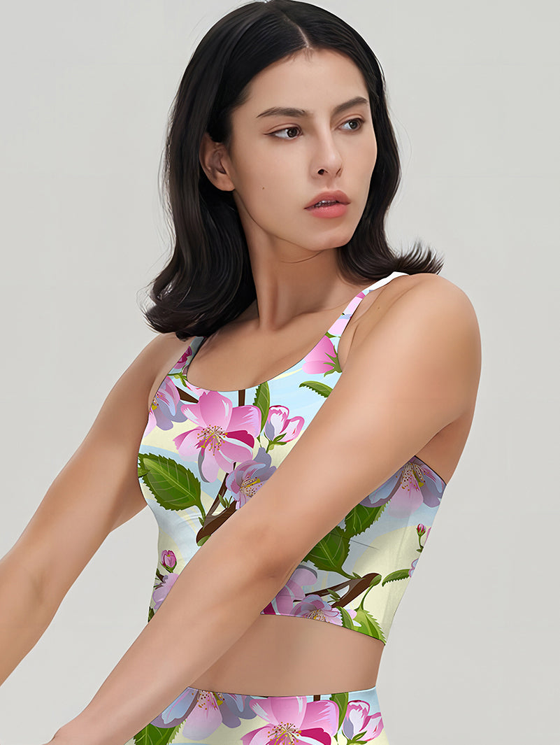 Flower apple-tree flowers seamless pattern blossom tank tops
