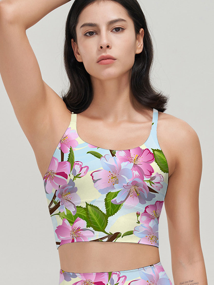 Flower apple-tree flowers seamless pattern blossom tank tops