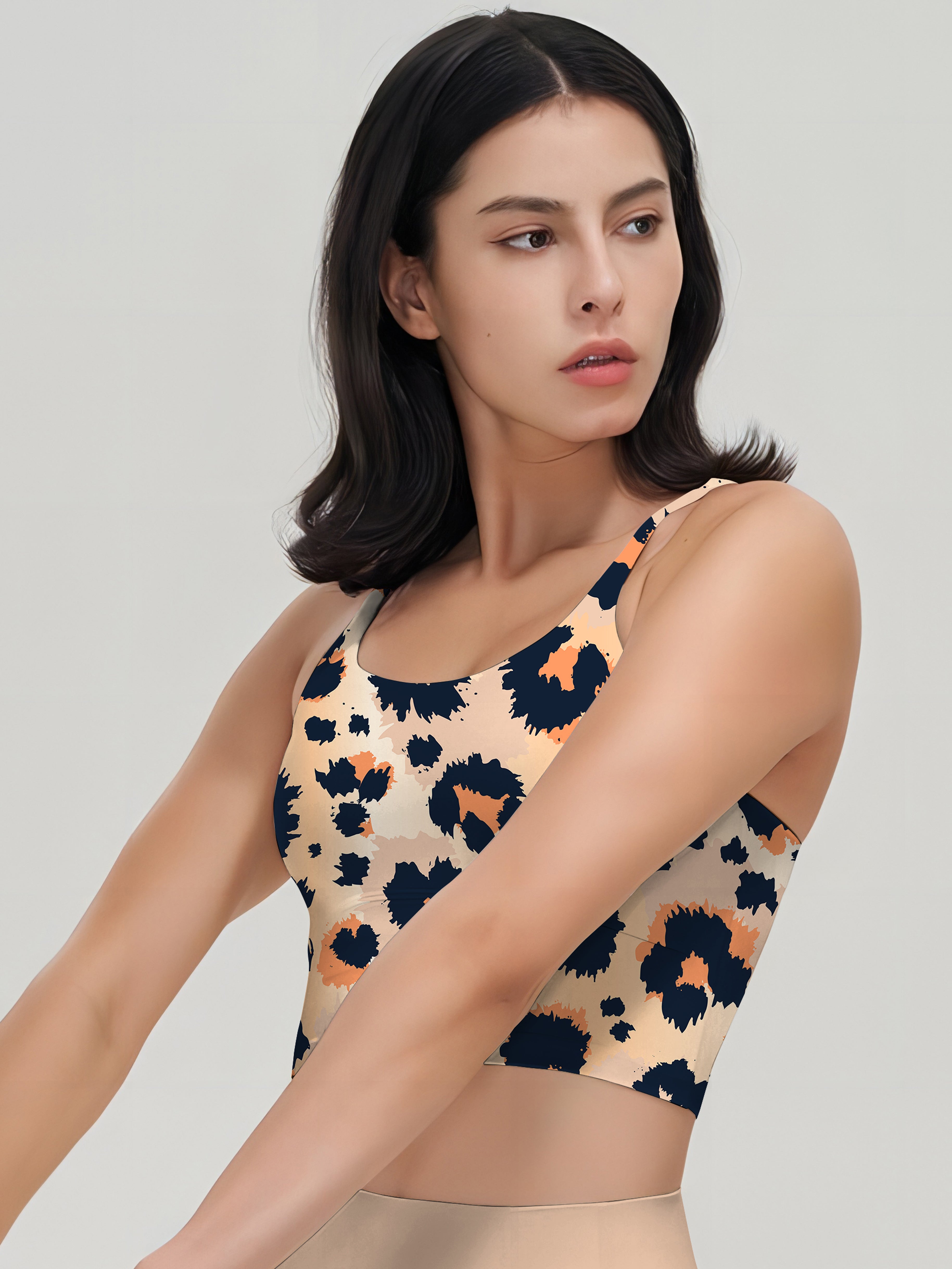 Animal leopard pattern funny drawing tank tops
