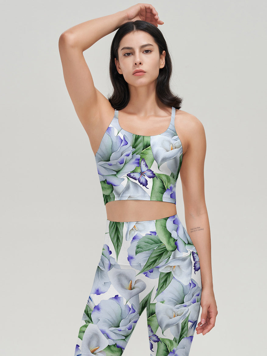 Flowers watercolor calla eustoma light leggings
