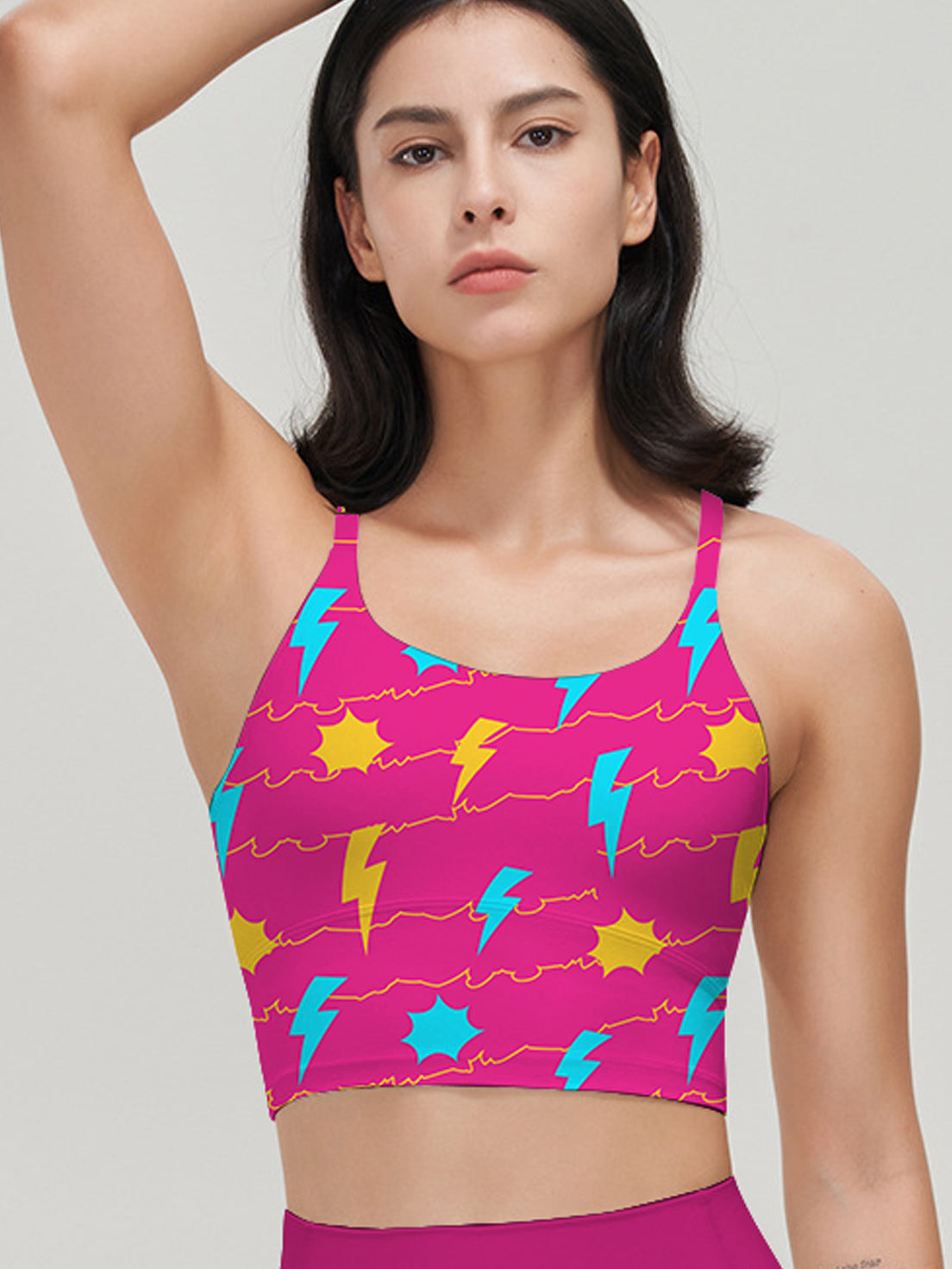 Colorful lightning wave rose red tank tops