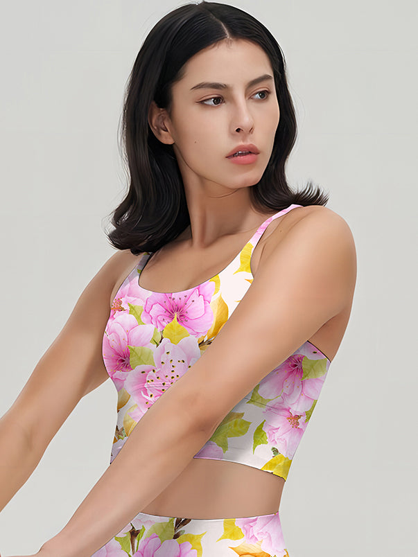Flower cherry blossom blooming tank tops
